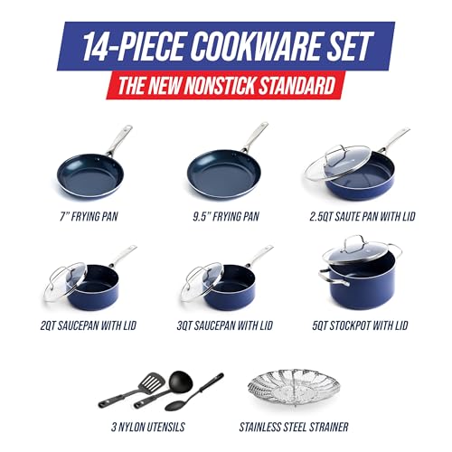 Blue Diamond 14 Piece Nonstick Cookware Set