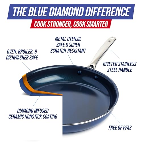 Blue Diamond Ceramic Nonstick 14 Inch Skillet