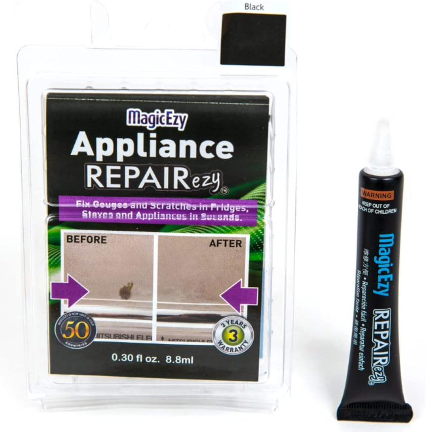 MagicEzy Appliance RepairEzy Black Epoxy Touch-Up Paint for Stove, Mic