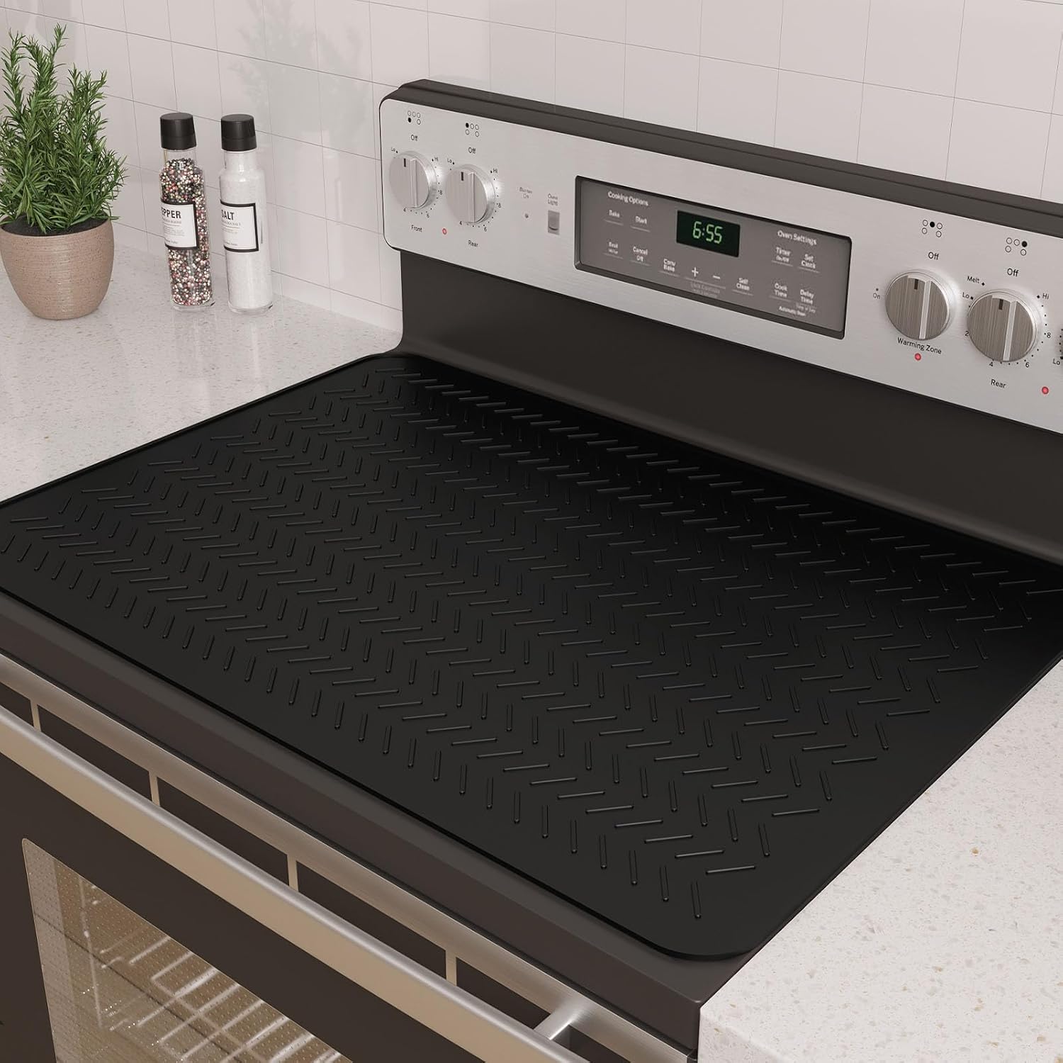 XL Silicone Stove Top Cover for Glass Cooktops, 28x20 Inch Dish Drying Mat Protector