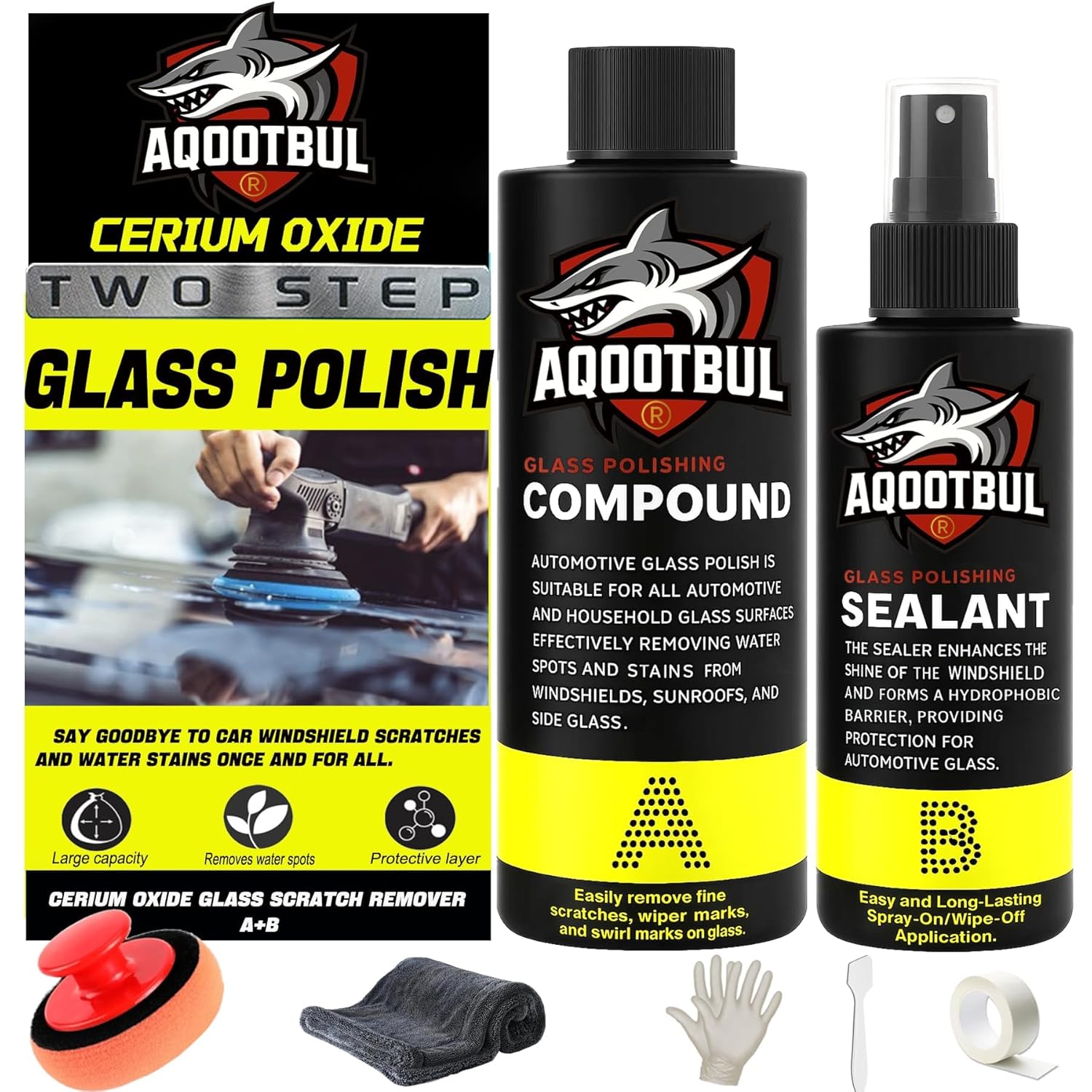Cerium Oxide Glass Polishing Kit: DIY Windshield Scratch & Water Spot 