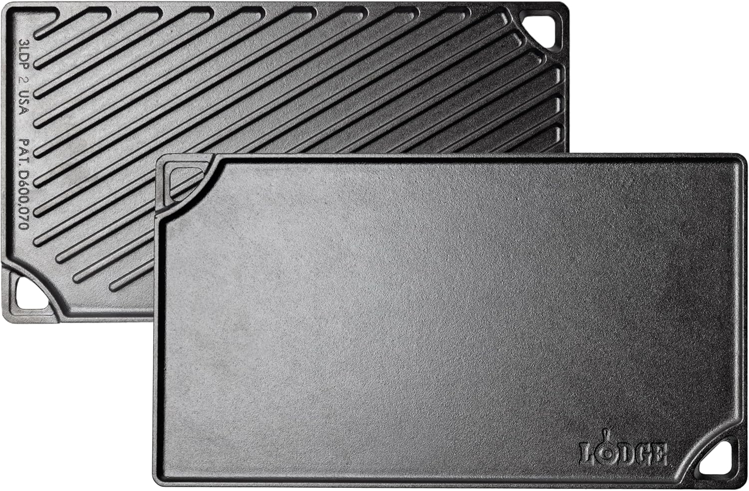 Lodge Pre-Seasoned Reversible Cast Iron Grill Griddle Pan, 16.75-inch 